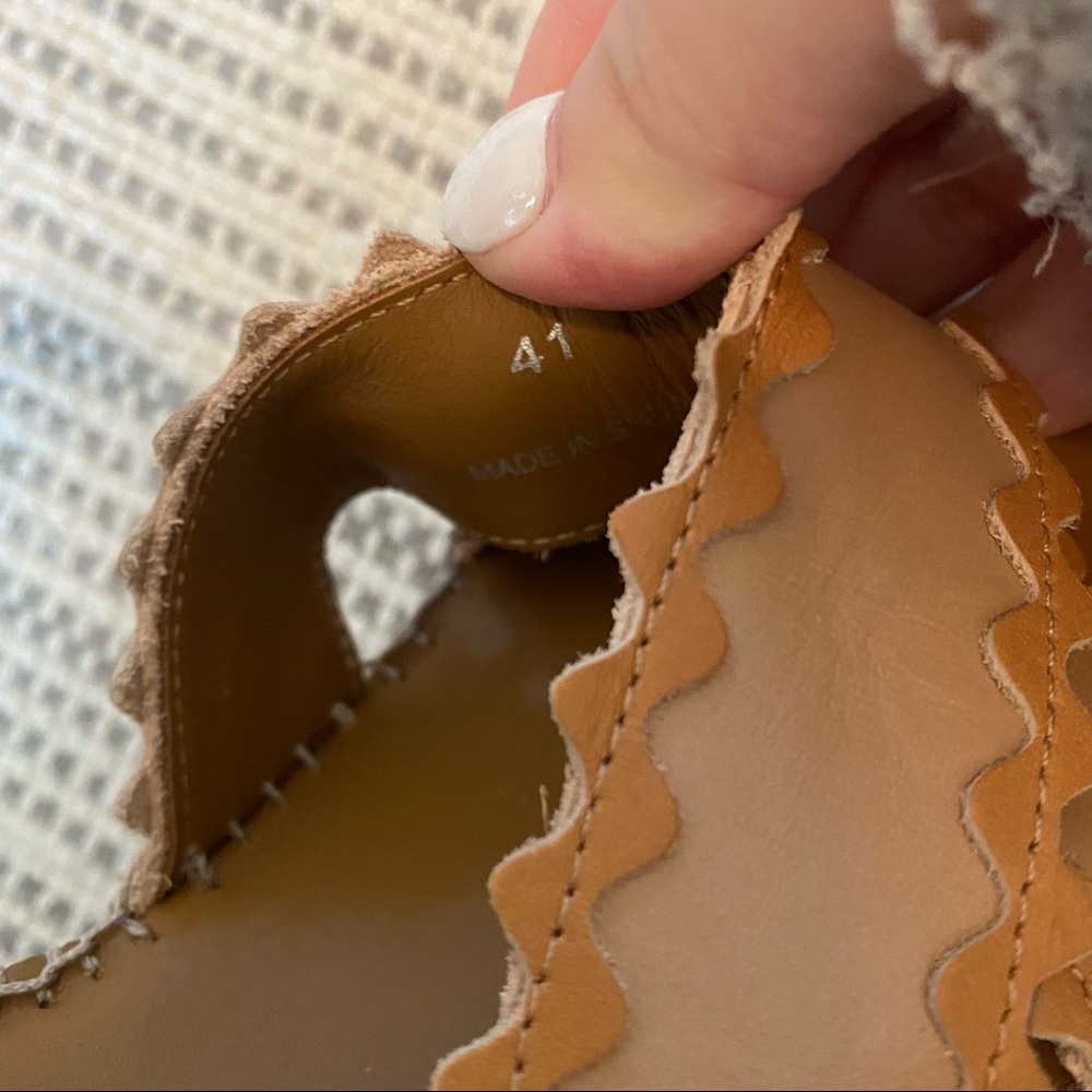 New Chloe Scalloped Glyn Espadrille Wedge Sandals - Picture 6 of 10